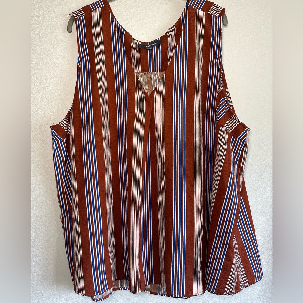 ModCloth My Kind Of Casual Shift Shirt Striped V-Neck Women's Size 4X